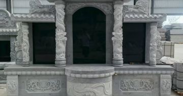 乌兰察布 芝麻灰高档墓碑，土墓，可定制