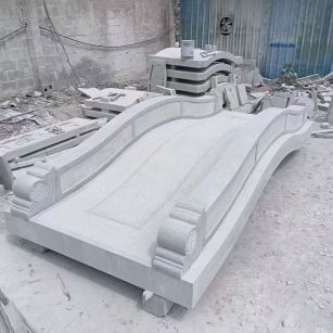 乌兰察布 芝麻灰花岗岩园林景观 小石桥