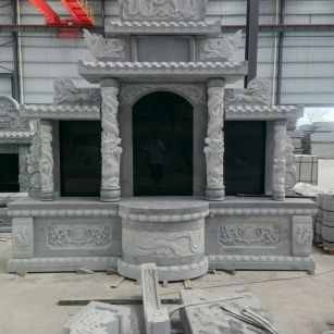 乌兰察布 芝麻灰高档墓碑，土墓，可定制