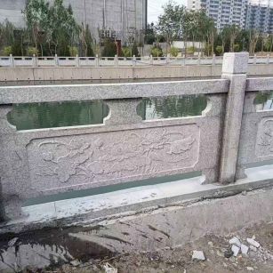 乌兰察布 芙蓉白大花桥梁、河道，石材栏杆、围栏、护栏