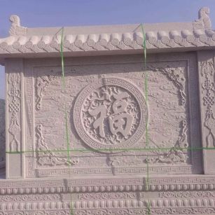 乌兰察布 芝麻白花岗岩屏风，照壁，影壁