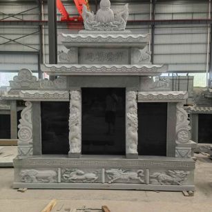 乌兰察布 芝麻灰高档墓碑、土墓，一套也支持定做