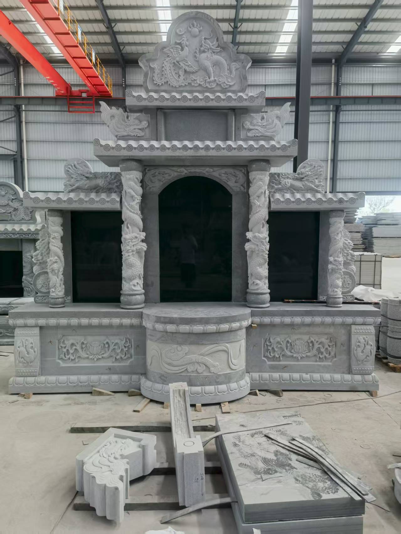 乌兰察布 芝麻灰高档墓碑，土墓，可定制