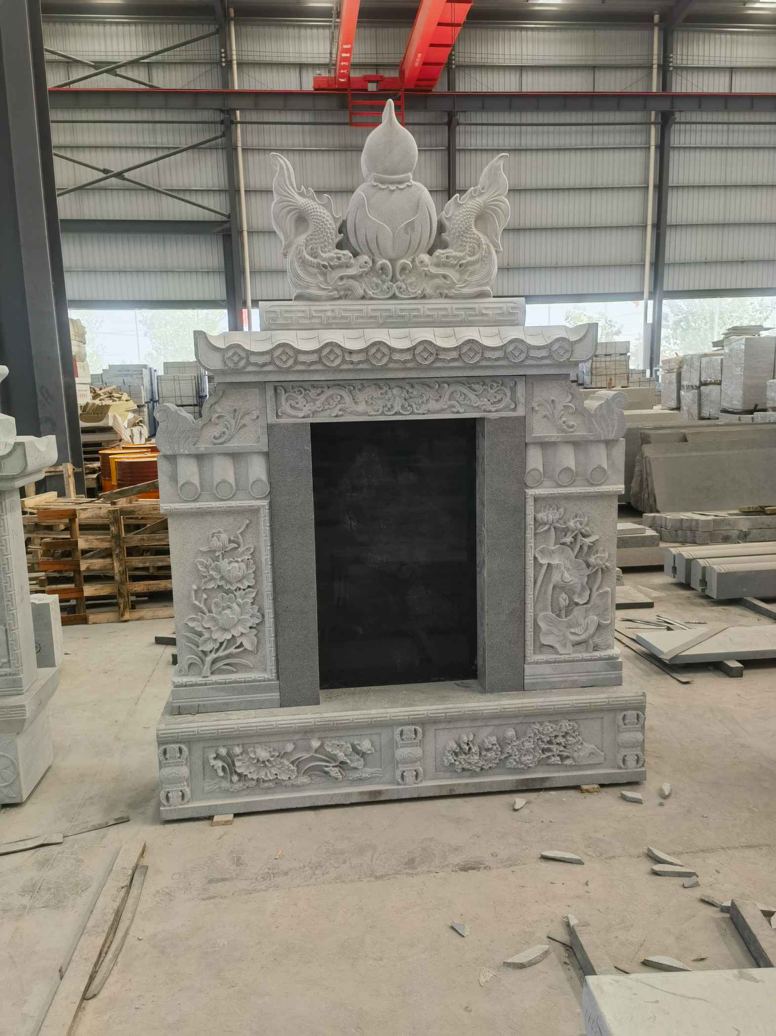 乌兰察布 芝麻灰高档墓碑、土墓，一套也支持定做