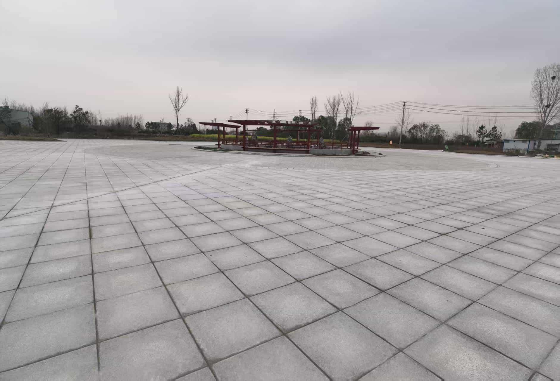 乌兰察布 芝麻白火烧面-公园广场地铺效果